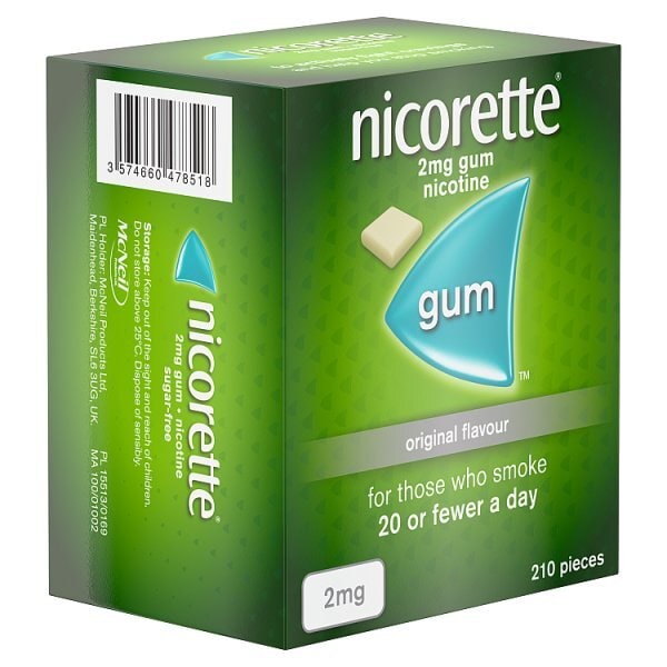 Nicorette® Original 2mg Nicotine Gum 210s (Stop Smoking)