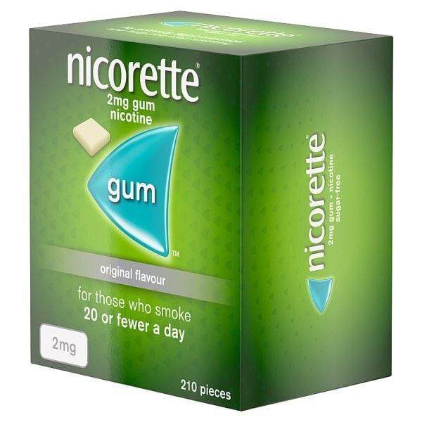 Nicorette® Original 2mg Nicotine Gum 210s (Stop Smoking)