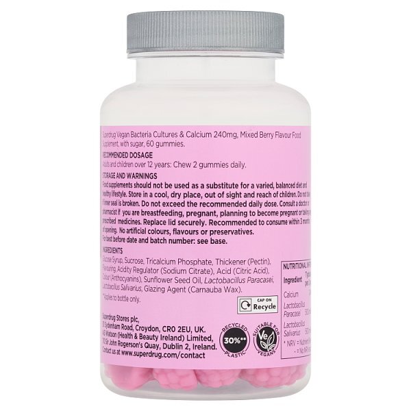 Superdrug Gut Health Probiotic Vegan Gummies 60s