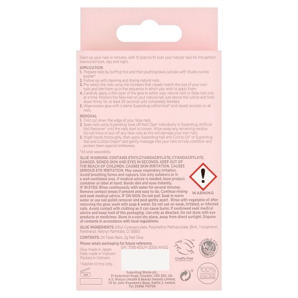 Studio London Pink Holographic Jelly Short Oval Nails