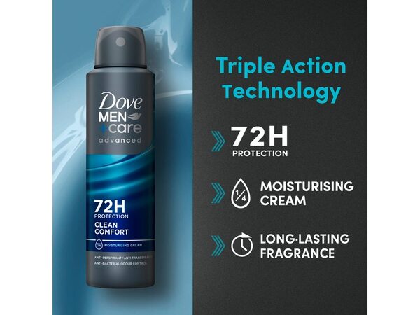 Dove Men+Care Advanced Clean Comfort Anti-Perspirant Aerosol 150 ml
