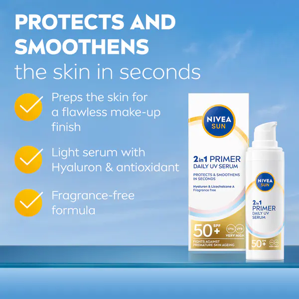 NIVEA SUN 2in1 Primer Daily UV Face Serum SPF50+ 30ml
