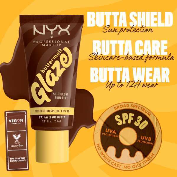 NYX Professional Makeup Buttermelt Glaze Skin Tint + SPF30 Foundation