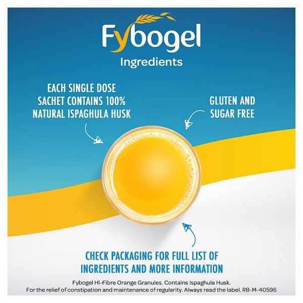 Fybogel Hi Fibre Orange Constipation Relief 30 Sachets