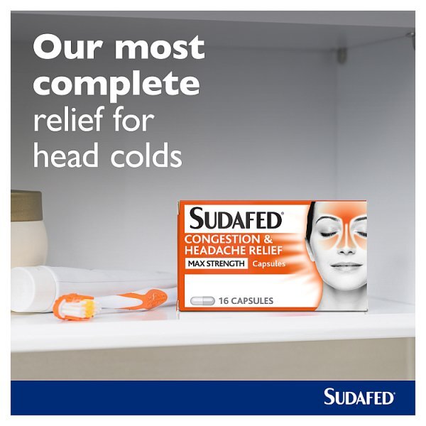 Sudafed Congestion & Headache Relief Capsules 16s
