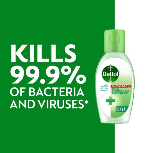 Dettol Antibacterial Hand Sanitiser Aloe Vera Gel 50ml