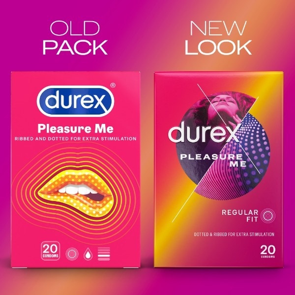 Durex Pleasure Me Condoms Ribbed & Dotted Regular Fit 20s