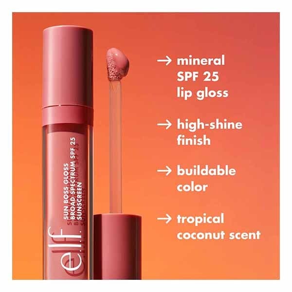 e.l.f. Sun Boss Gloss SPF Lip Gloss Blush Much