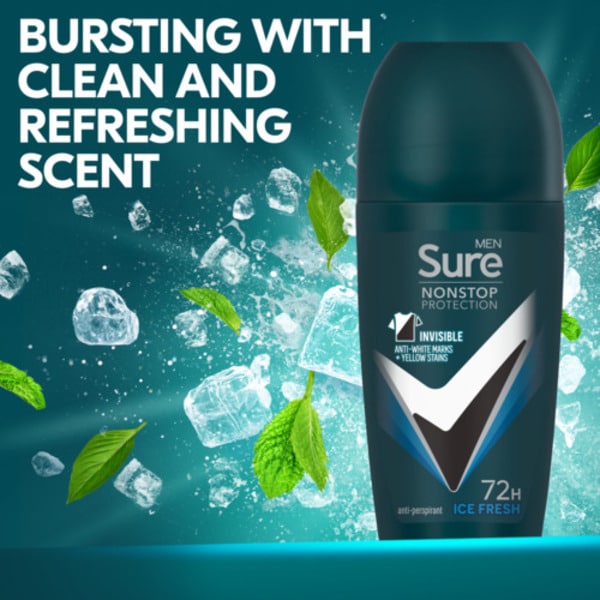 Sure Men Nonstop Invisible Ice Fresh Anti-Perspirant Roll On 50 ml