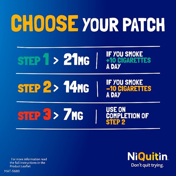 NiQuitin 14mg Step 2- 14 Nicotine Patches- Stop Smoking Aid