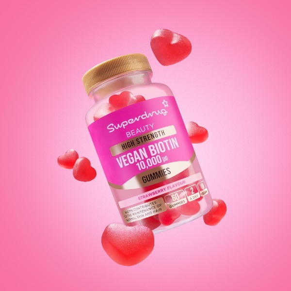 Superdrug High Strength Biotin 10000æg Vegan Gummies 60s