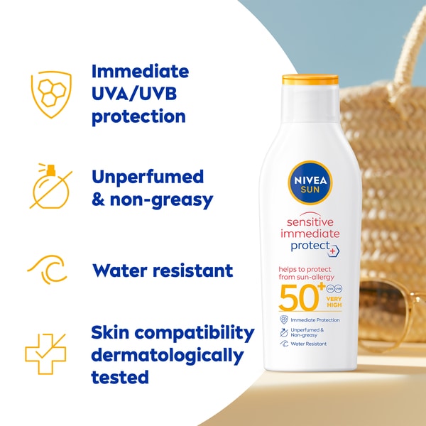 NIVEA SUN Sensitive Allergy Protect Sun Cream SPF50+ 200ml