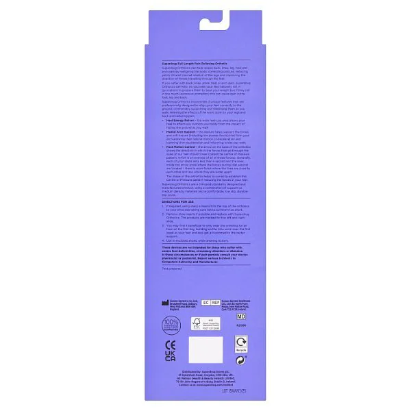 Superdrug Full Length Orthotic Insole Small (Size 3 to 5)