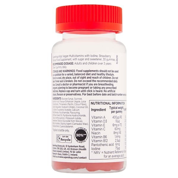 Superdrug Vegan Kids Multivitamin Gummies 30s