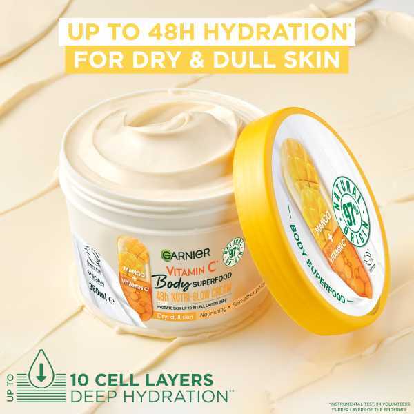 Garnier Body Superfood, Body Cream, Vitamin C & Mango, 380Ml