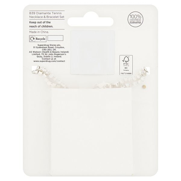 Superdrug Diamante Tennis Necklace & Bracelet Set