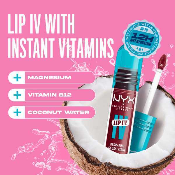 NYX Professional Makeup Lip IV Hydrating Lip Stain Gloss Blush Rush