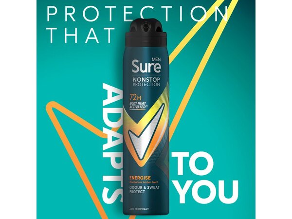 Sure Men Nonstop Protection Energise Anti-Perspirant Aerosol 250 ml