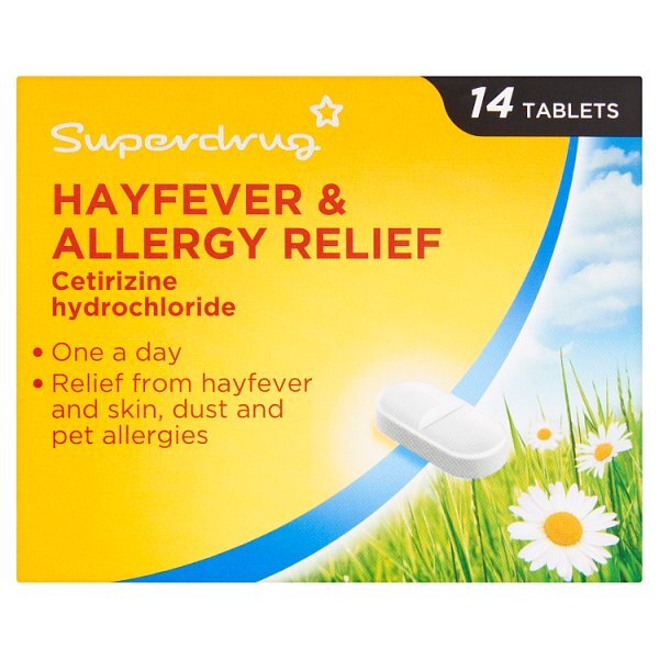 Superdrug Allergy & Hayfever 1 a Day Cetirizine Tablets X 14
