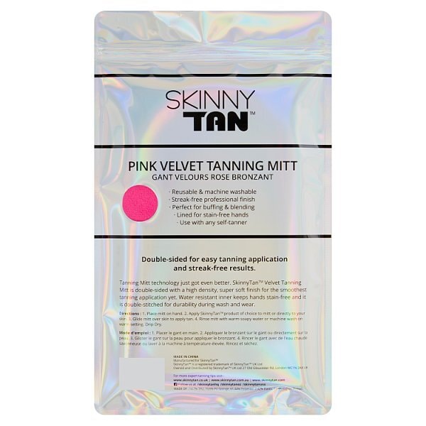 Skin & Tan Pink Velvet Tanning Mitt