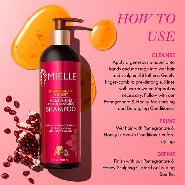Mielle Pomegranate & Honey Moisturising & Detangling Shampoo 12fl oz
