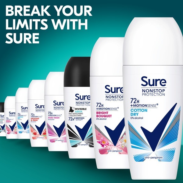 Sure Nonstop Protection Cotton Dry Anti-Perspirant Roll On 50 ml