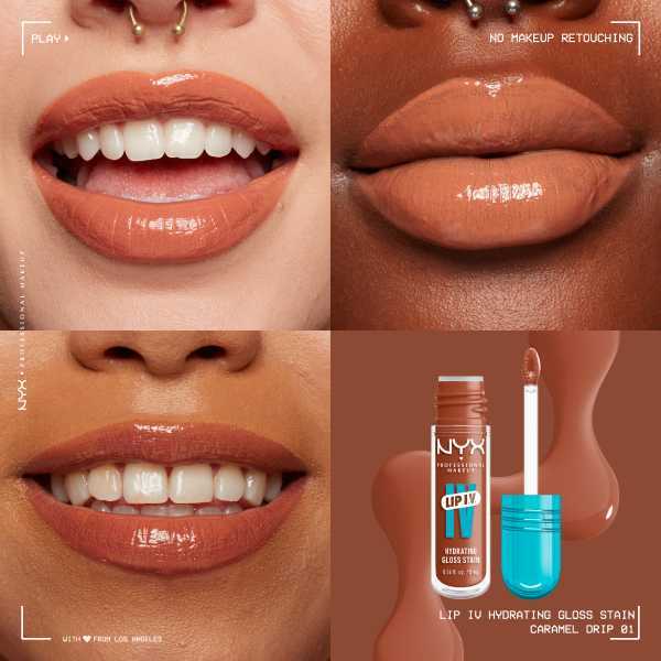 NYX Professional Makeup Lip IV Hydrating Lip Stain Gloss Caramel Drip