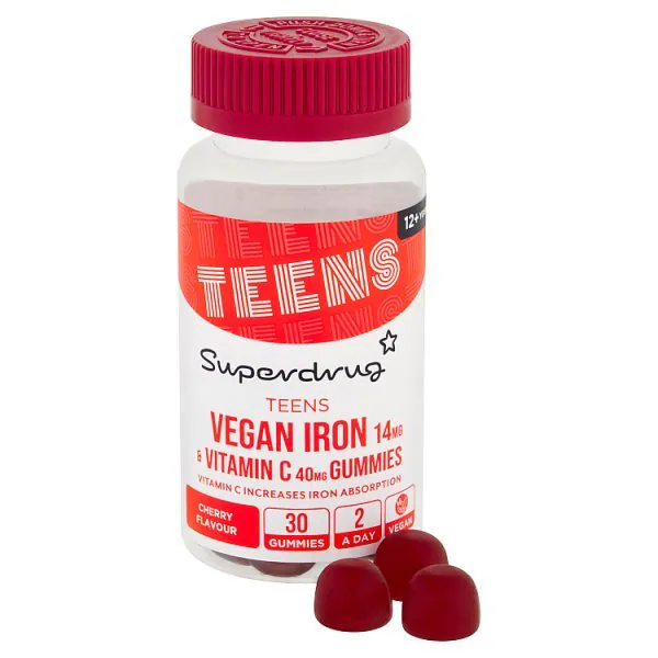 Superdrug Teen Iron 12+ Vegan Gummies 30s
