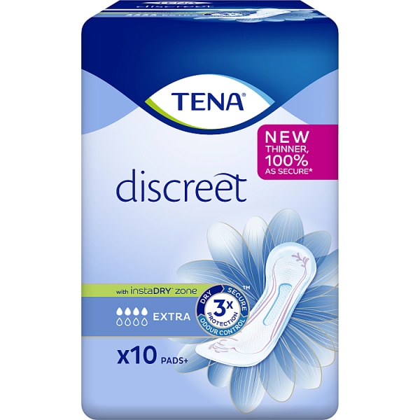 TENA Discreet Extra incontinence Pads 10 pack