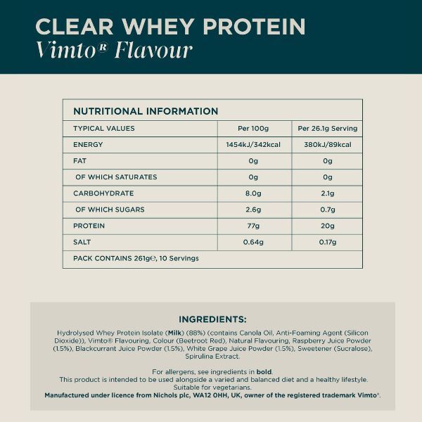 Myprotein Clear Whey Isolate, Vimto, 10 Serve, 250g