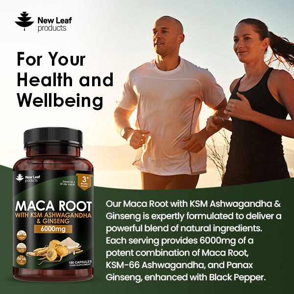 New Leaf - Maca, KSM Ashwagandha & Ginseng - 6000mg Capsules
