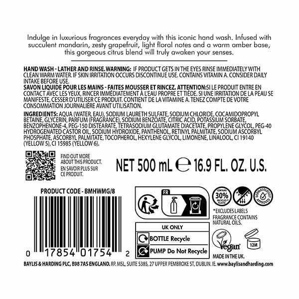 Baylis & Harding Sweet Mandarin & Grapefruit Handwash 500ml