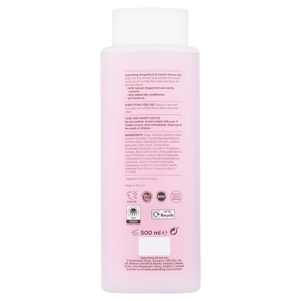 Superdrug Fruity Dragon Fruit and Vanilla 500ml