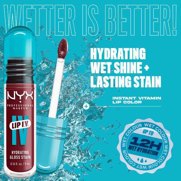 NYX Professional Makeup Lip IV Hydrating Lip Stain Gloss Dripping Rose