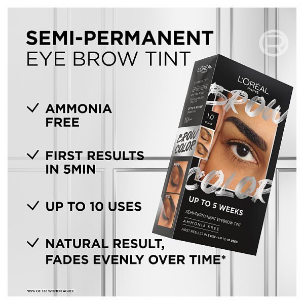 L'Oréal Paris Brow Color Semi-Permanent Tint 1.0 Black