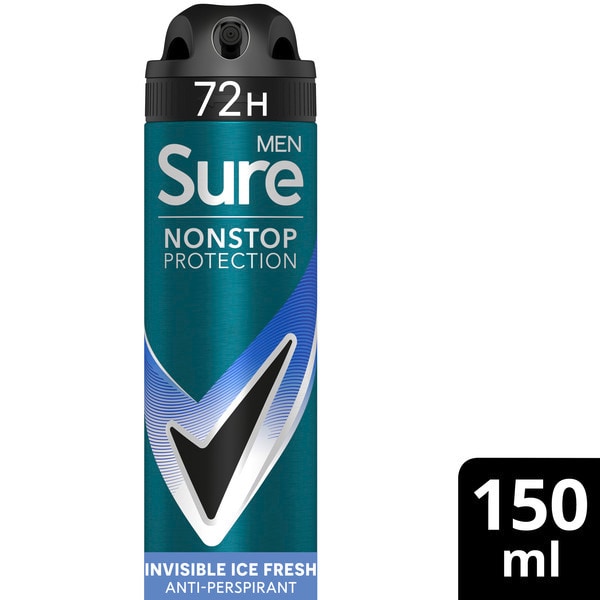Sure Men Nonstop Invisible Ice Fresh Anti-Perspirant Aerosol 150 ml