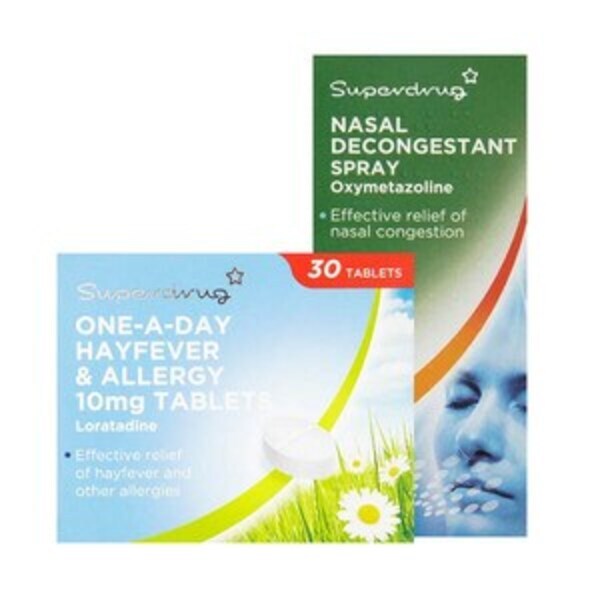 Superdrug Loratadine One a day & Nasal Decongestant Spray Bundle