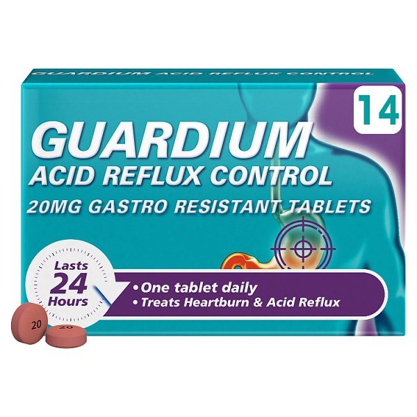Guardium Acid Reflux Control Tabs Heartburn Indigestion 14s