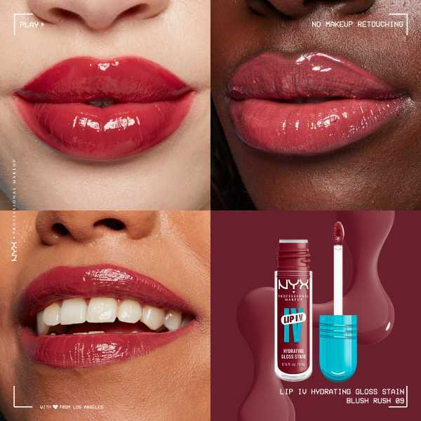NYX Professional Makeup Lip IV Hydrating Lip Stain Gloss Blush Rush