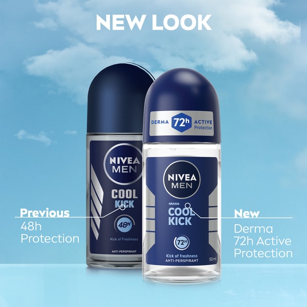 NIVEA MEN Anti-Perspirant Deodorant Roll-On, Cool Kick, 50ml