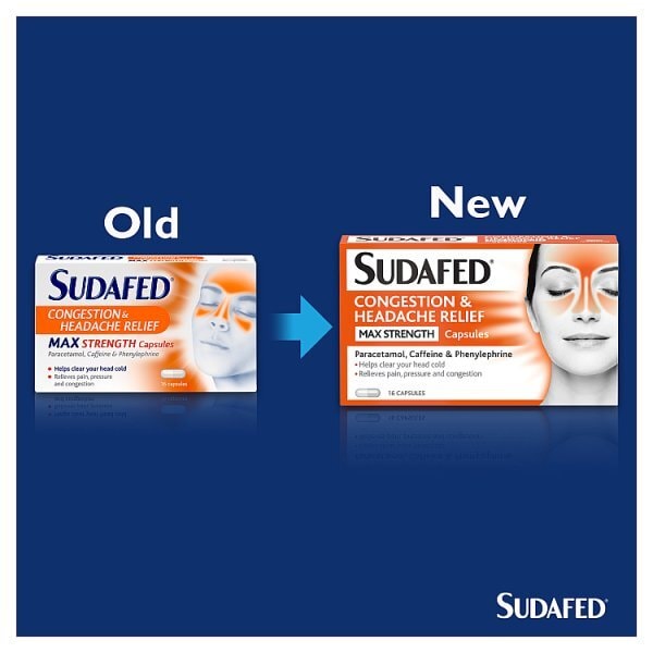Sudafed Congestion & Headache Relief Capsules 16s
