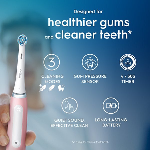 Oral-B iO3 Blush Pink Electric Toothbrush + Travel Case