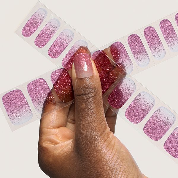 Mylee Gel Nail Wraps Pink Stardust
