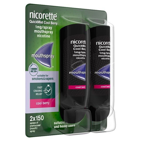 Nicorette QuickMist Berry 1mg Mouthspray Duo (Stop Smoking)