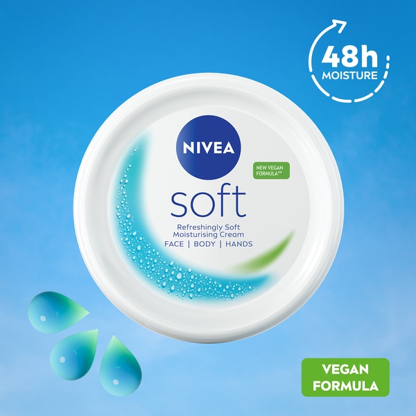 NIVEA Soft Moisturiser Cream for Face, Hands & Body, 200ml