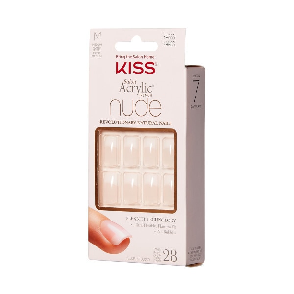 Kiss Salon Acrylic Nude Fake Nail Kit - Cashmere