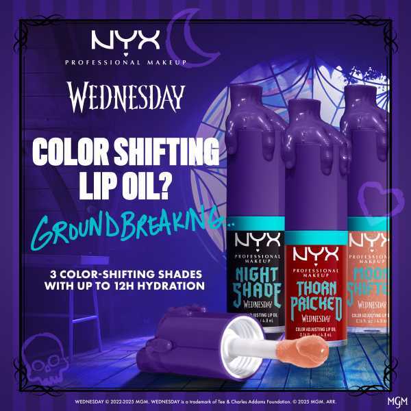 NYX Professional Makeup X Wednesday Mystery Lip Oil Thorn Pricked