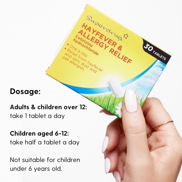 Superdrug Allergy & Hayfever 1 a Day Cetirizine Tablets X 30
