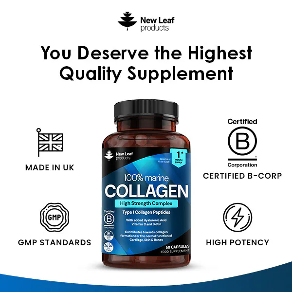 New leaf Super Collagen Capsules 100% Marine Collagen 1380mg