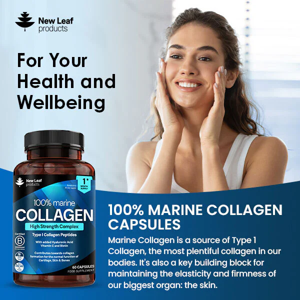 New leaf Super Collagen Capsules 100% Marine Collagen 1380mg